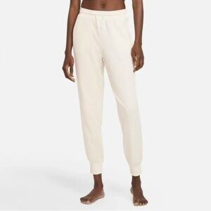 Nike Yoga Luxe Dri-Fit Waffle Texture Ivory Joggers NWT